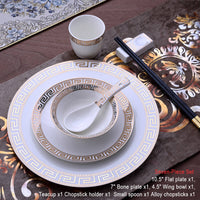 Gilt-Edged Porcelain Tableware Set