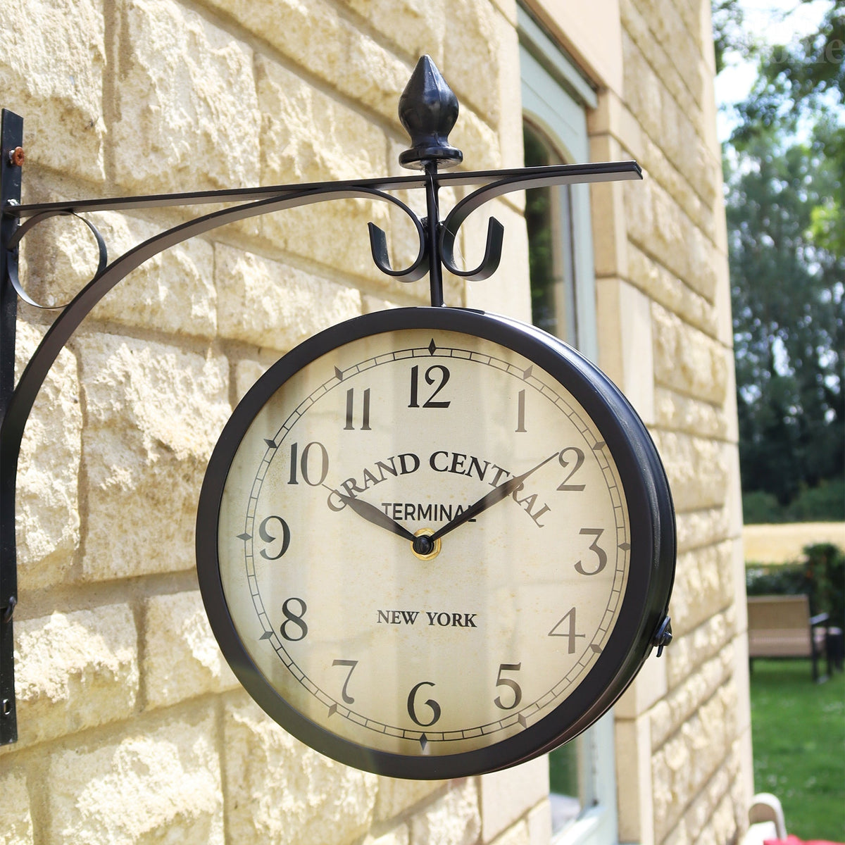 Double-Sided Outdoor Station Clock 35cm