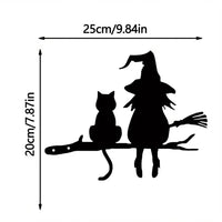 Iron Witch and Cat Garden Stake