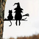 Iron Witch and Cat Garden Stake
