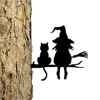 Iron Witch and Cat Garden Stake