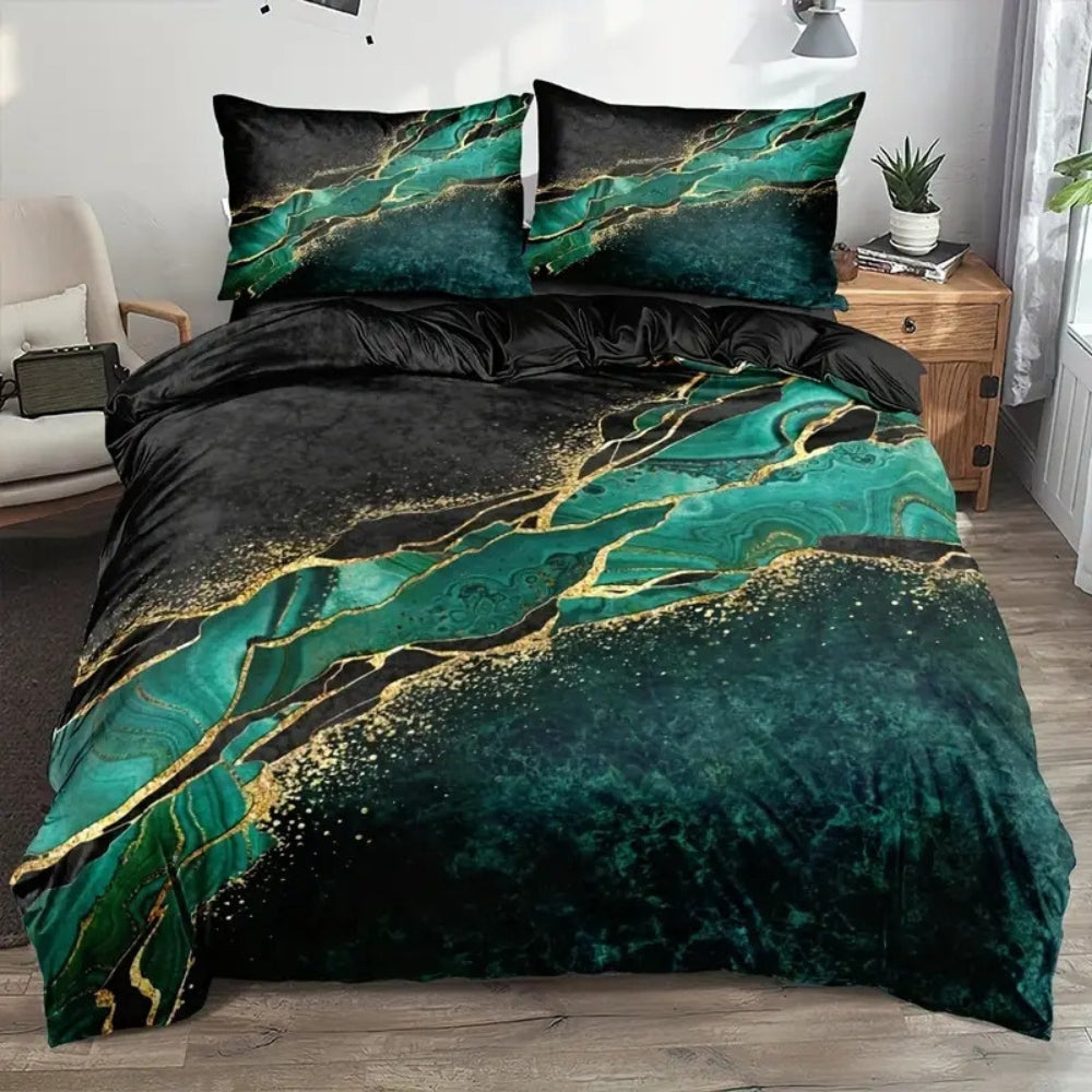 Jade Marble Duvet Cover Set