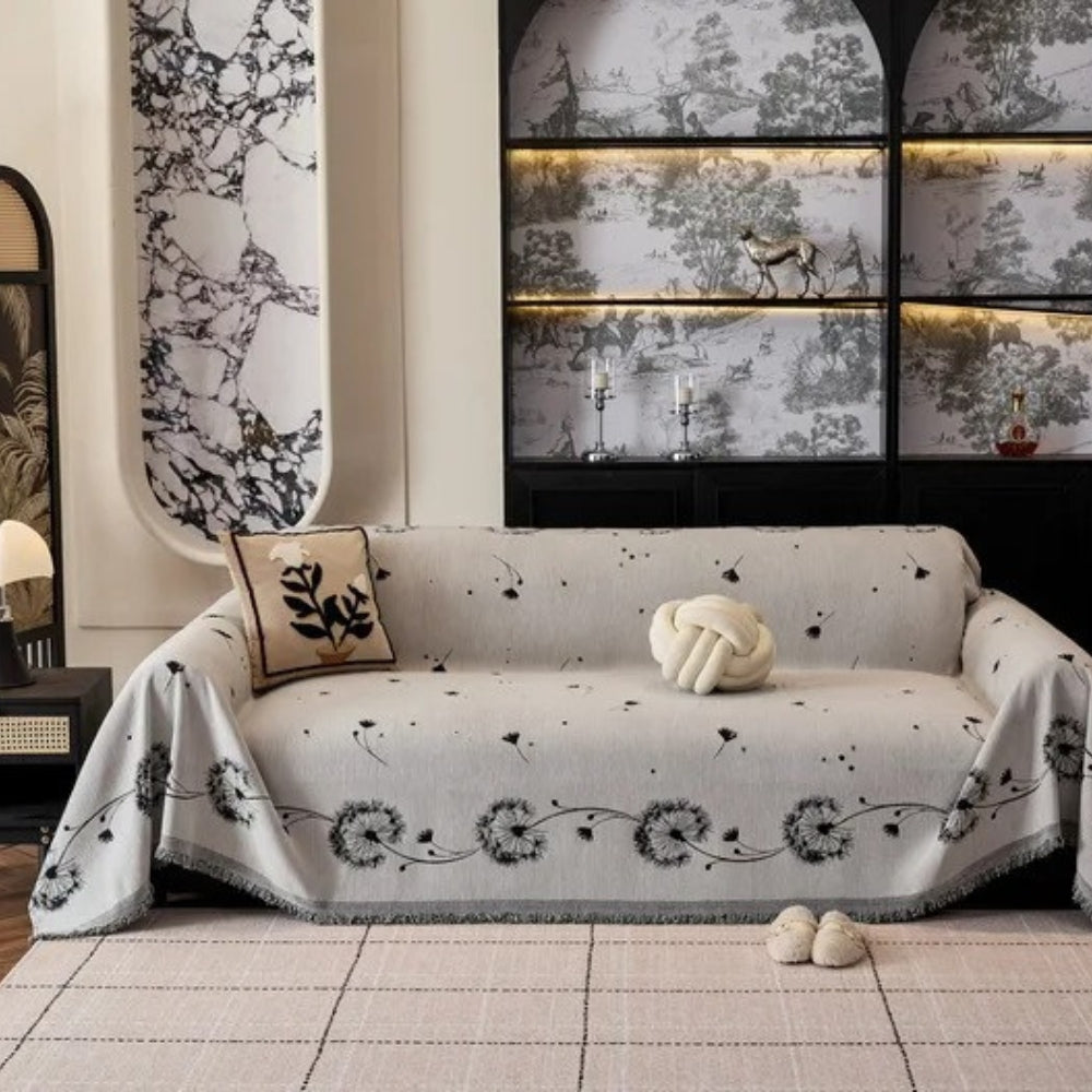 Dandelion Print Sofa Cover