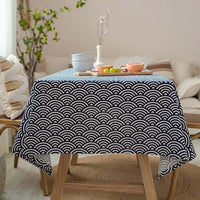 Japanese Print Linen Tablecloth