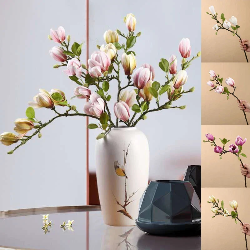 Artificial Magnolia Branches 68cm, Set of Four