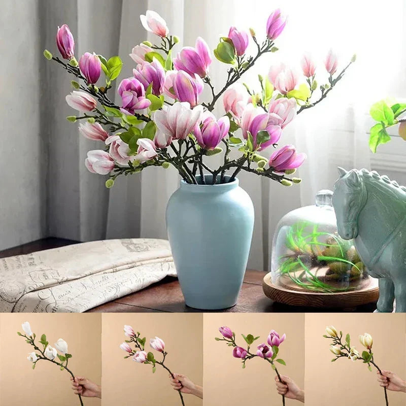 Artificial Magnolia Branches 68cm, Set of Four