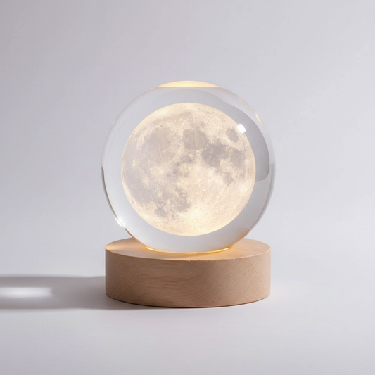 AstroGlobe Engraved Glass Table Lamp