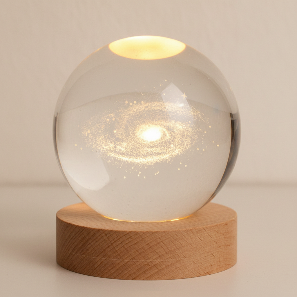 AstroGlobe Engraved Glass Table Lamp