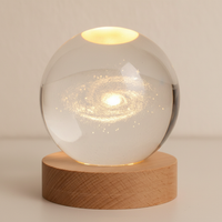 AstroGlobe Engraved Glass Table Lamp