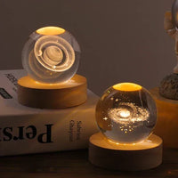 AstroGlobe Engraved Glass Table Lamp