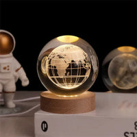 AstroGlobe Engraved Glass Table Lamp
