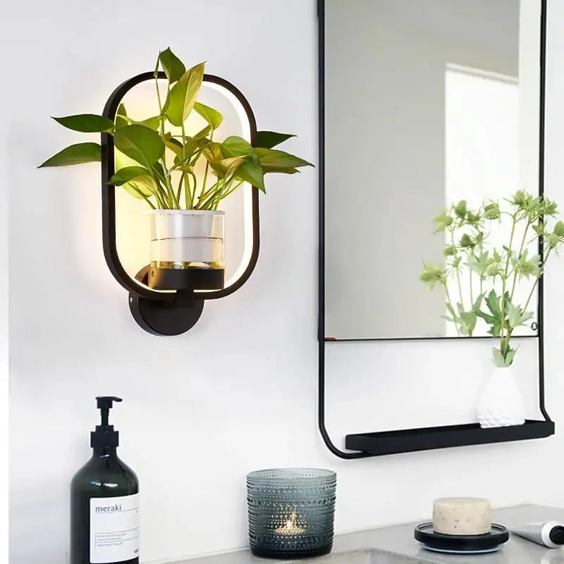 Glass Trough Plant Wall Light 22cm