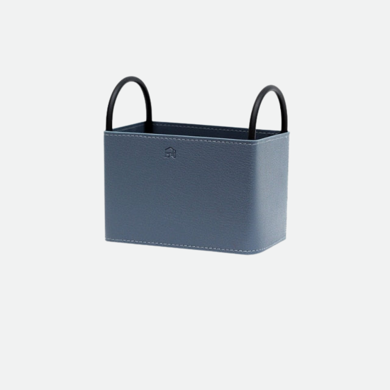 Faux Leather Storage Basket