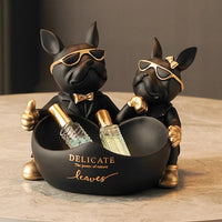 Bulldog Statue with Catch-All Bowl