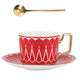 Square Retro Bone China Cup and Saucer