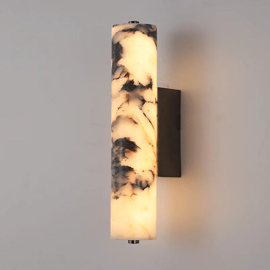 Polished Marble Column Wall Light