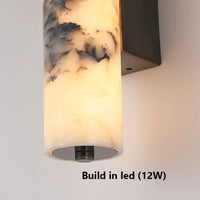 Polished Marble Column Wall Light