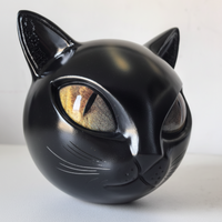 Resin Cat Head Sculpture 17cm