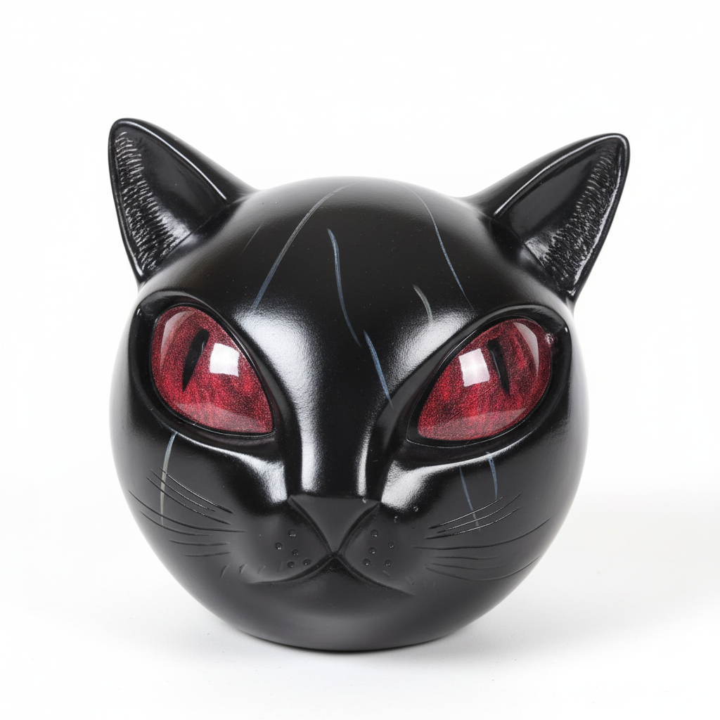 Resin Cat Head Sculpture 17cm