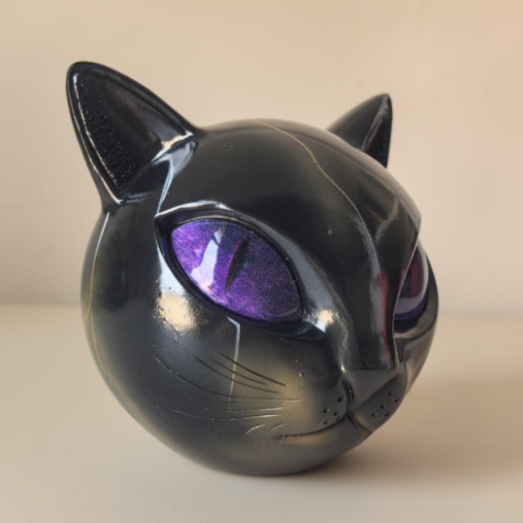 Resin Cat Head Sculpture 17cm