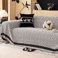 Marella Tasselled Chevron Sofa Cover