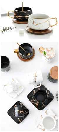 Marble Effect Gold Rim Mug
