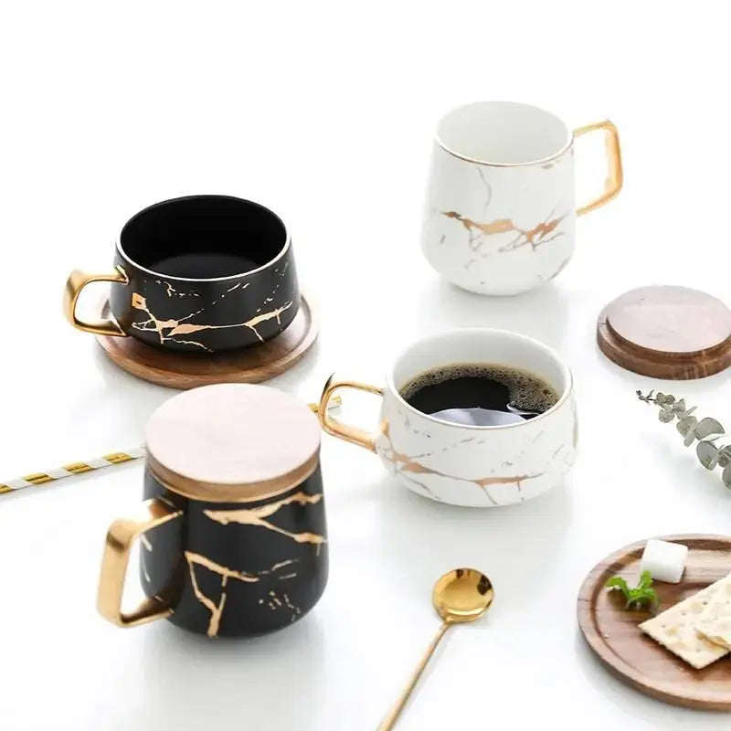 Marble Effect Gold Rim Mug