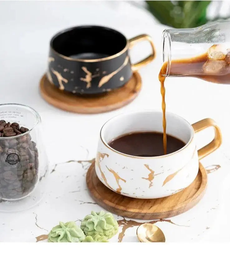 Marble Effect Gold Rim Mug