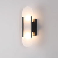 Angled view of the Veola wall light showing the black backplate and 8cm projection