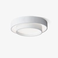 Belna white stepped drum ceiling light switched off on a plain white background