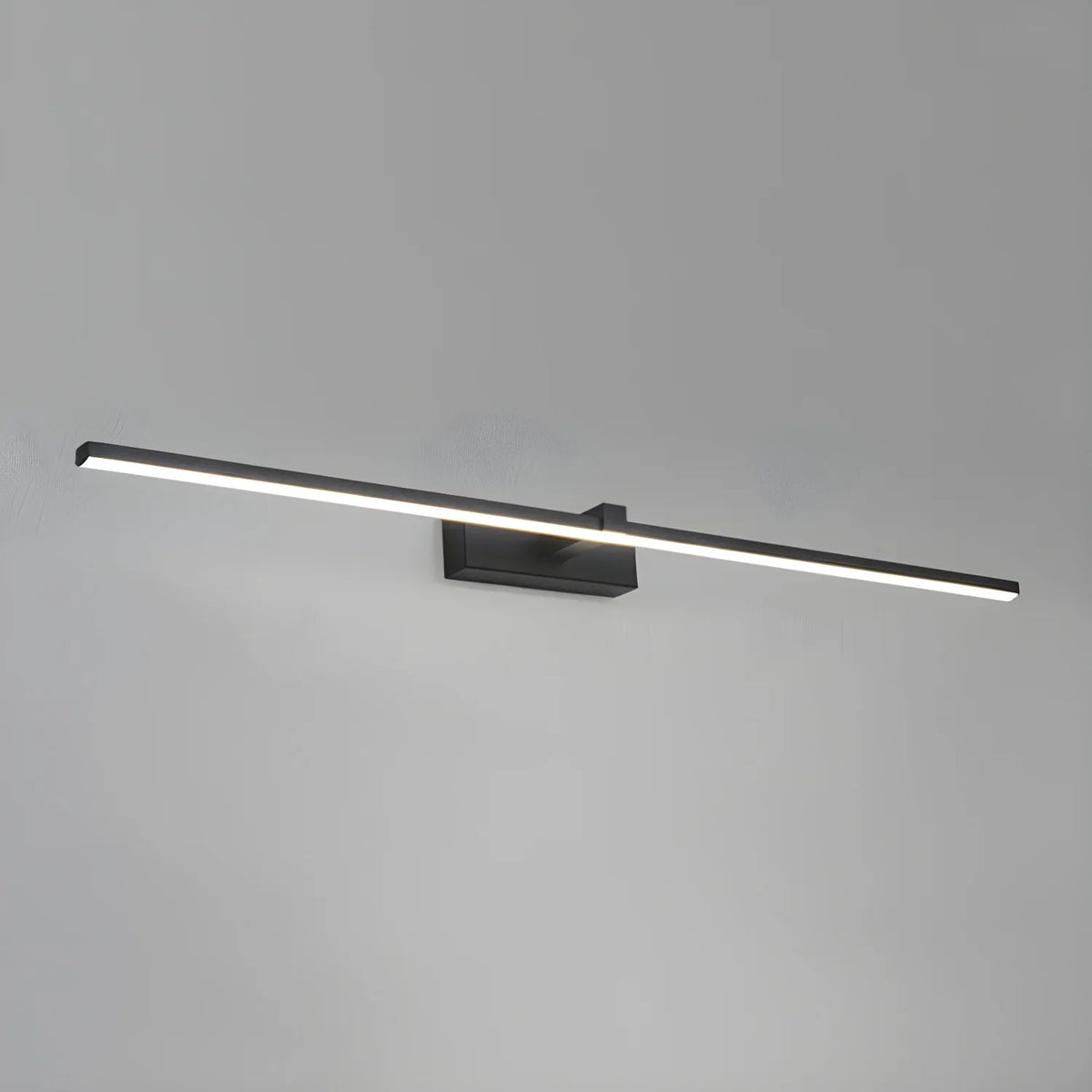 Nira linear LED wall light black finish side angle view