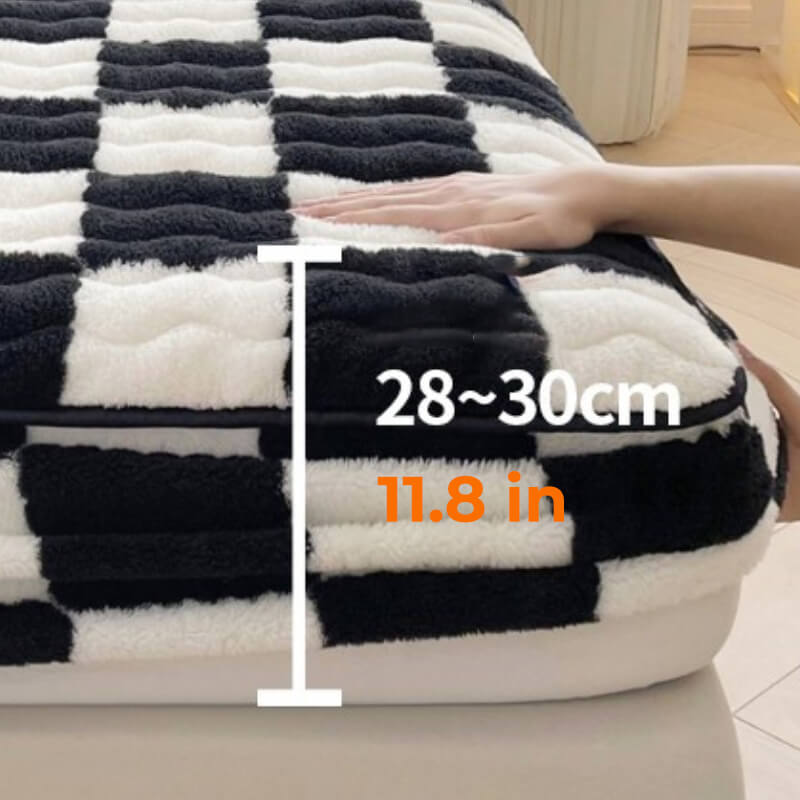 Milk Velvet Check Fitted Sheet 90x200