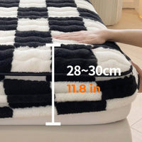 Milk Velvet Check Fitted Sheet 90x200