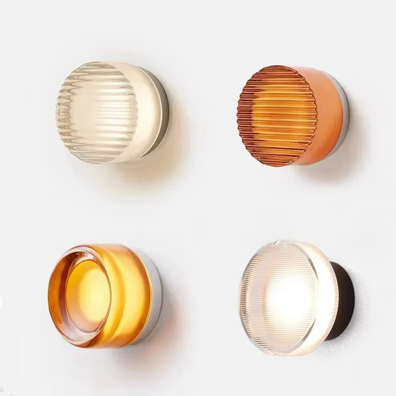 Round Glass Wall Sconce 30cm