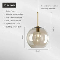 Glass Shade Pendant Light 15-28cm