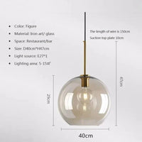 Glass Shade Pendant Light 15-28cm
