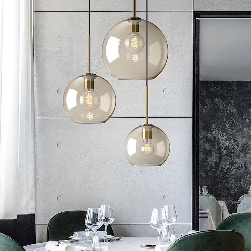 Glass Shade Pendant Light 15-28cm