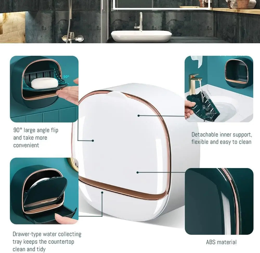 Self-Adhesive Soap Dish with Drip Tray
