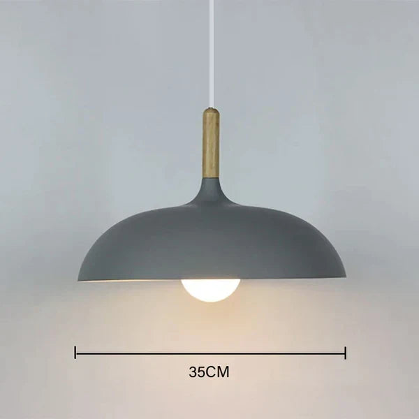 Oak and Iron Ceiling Light 35cm