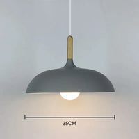 Oak and Iron Ceiling Light 35cm
