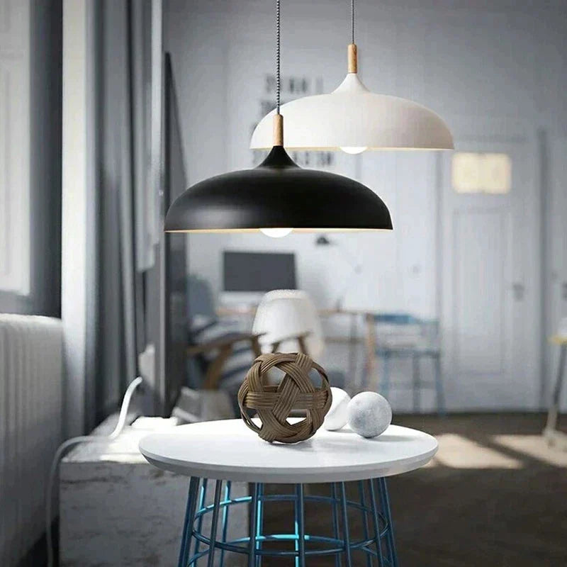 Oak and Iron Ceiling Light 35cm