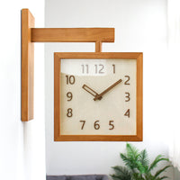 Solid Wood Corner Wall Clock 34cm