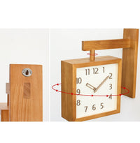 Solid Wood Corner Wall Clock 34cm
