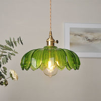 Scalloped Glass Flower Pendant Light