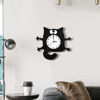 Cat Silhouette Silent Wall Clock, 28cm