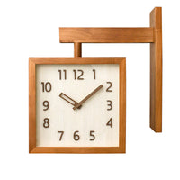 Solid Wood Corner Wall Clock 34cm