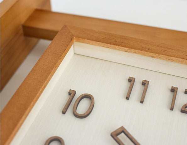 Solid Wood Corner Wall Clock 34cm