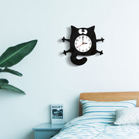 Cat Silhouette Silent Wall Clock, 28cm