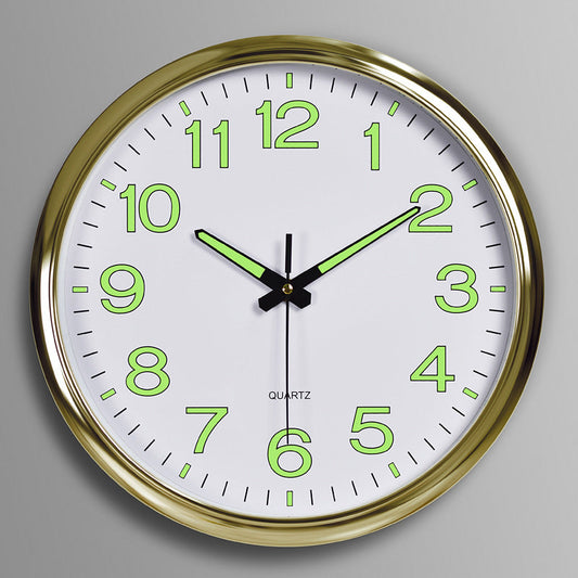 Glow in the Dark Silent Wall Clock 30cm