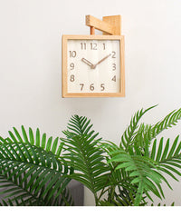 Solid Wood Corner Wall Clock 34cm